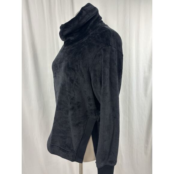 Athleta Double Cozy Karma Funnel Neck Velour Pullover Black Size S Loungewear - Picture 2 of 8